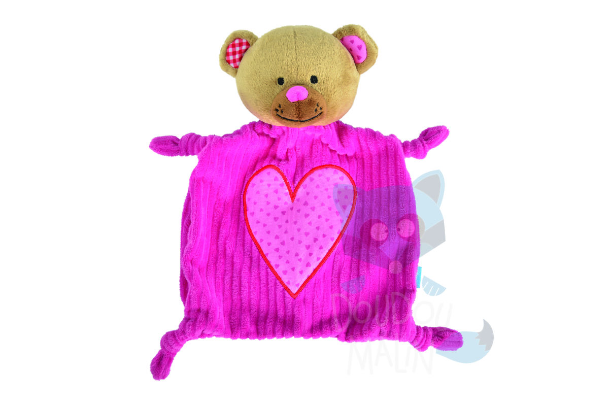  baby comforter bear pink heart 